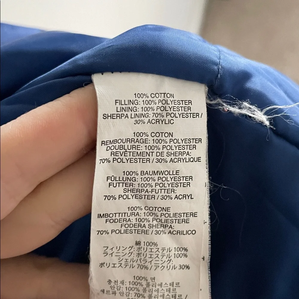 J. Crew Sherpa‎ Hooded Utility Barn Coat Women’s Size XS Navy Blue Pockets - Picture 6 of 7